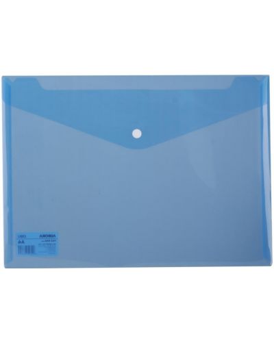 Папка с копче Deli Aurora - E5505, A4, прозрачна, синя - 1