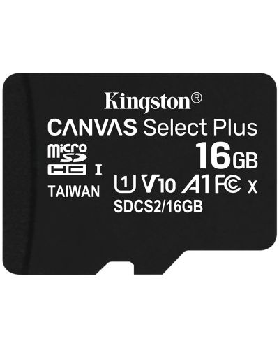 Карта памет Kingston - Canvas Select Plus, 16GB, microSDHC, Class10 - 1