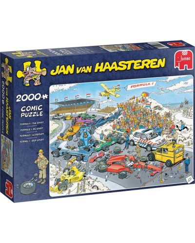Пъзел Jumbo от 2000 части - Стартова линия на Формула 1, Ян ван Хаастерен - 1
