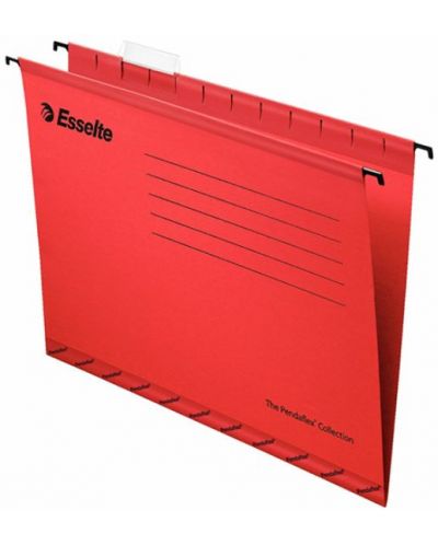 Папки за картотека Esselte Pendaflex - V образна, без машинка, червена - 1