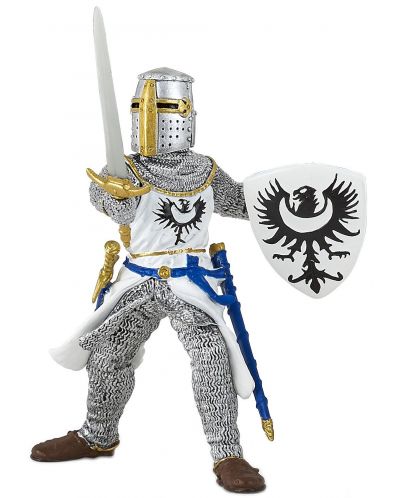 Фигурка Papo The Medieval Era – Рицар с бели доспехи и меч - 1