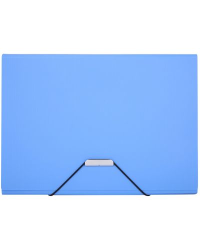 Папка с ластик Deli Start - E5554, A4, 7 отделения, синя - 1