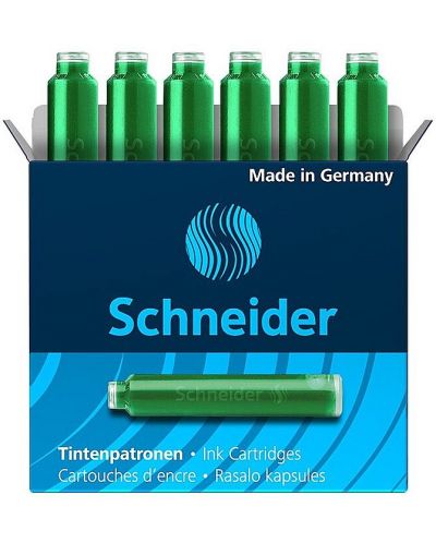Патронче за писалка Schneider - Зелено, 6 броя - 1