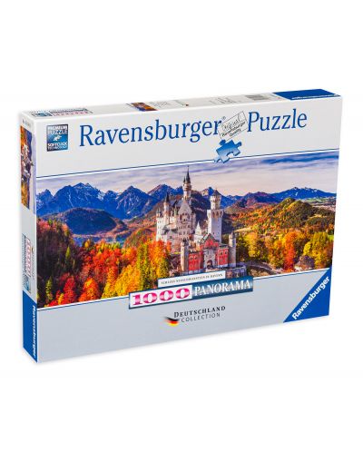 Панорамен пъзел Ravensburger от 1000 части - Замъкът Нойшванщайн, Бавария