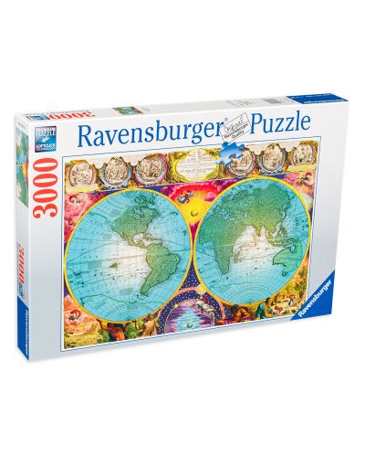 Пъзел Ravensburger от 3000 части - Антична карта на света - 1