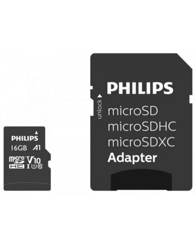 Памет Philips, Micro SDHC, 16GB, Class10, 80MB/s - 1
