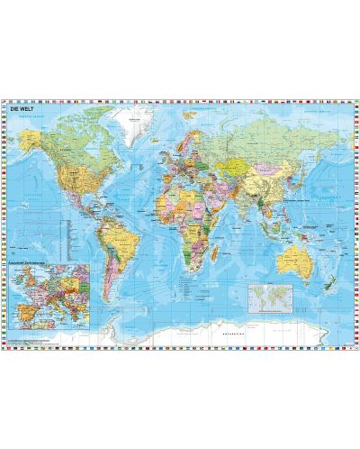 Пъзел Schmidt от 1500 части - Картата на света, на немски - 2