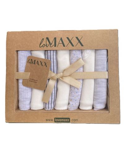 Памучни пелени LoveMAXX - 7 броя, 20 х 20 cm, сиви - 1