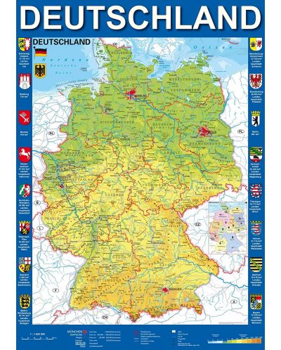 Пъзел Schmidt от 1000 части - Карта на Германия - 2