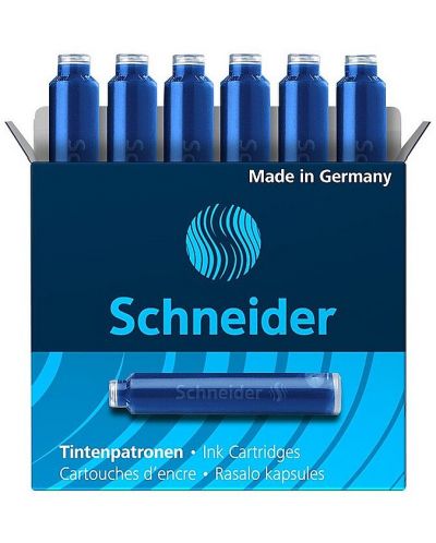 Патронче за писалка Schneider - Синьо, 6 броя - 1