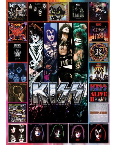Пъзел Eurographics от 1000 части - Kiss, обложки на албуми - 2