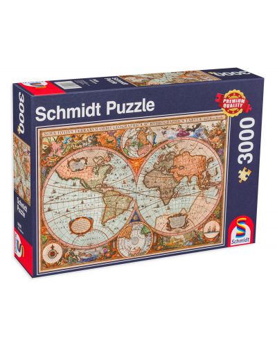 Пъзел Schmidt от 3000 части - Древна карта на света - 1