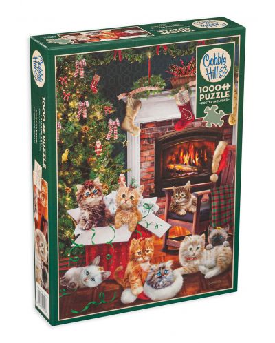 Пъзел Cobble Hill от 1000 части - Коледни котенца - 1