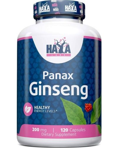 Panax Ginseng, 200 mg, 120 капсули, Haya Labs - 1