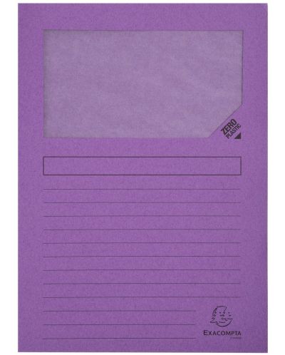 Папка за картотека Exacompta - L-образна, с прозорец, 120 g/m2, 22 x 31 cm, асортимент, 10 броя - 7