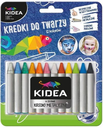 Пастели за лице Kidea - 12 цвята - 1