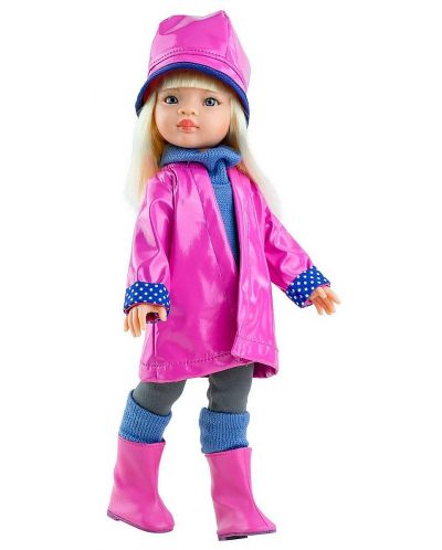 Кукла Paola Reina Amigas - Маника, с розов дъждобран, 32 cm - 1