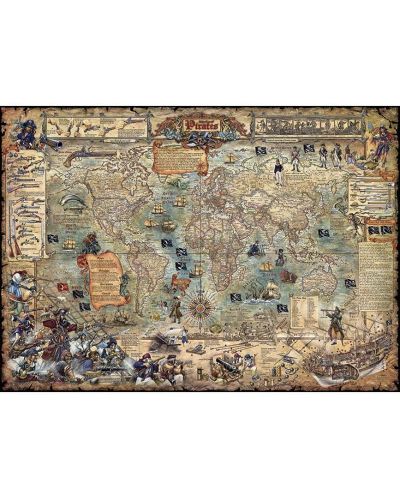 Пъзел Heye от 2000 части - Пиратска карта на света - 2