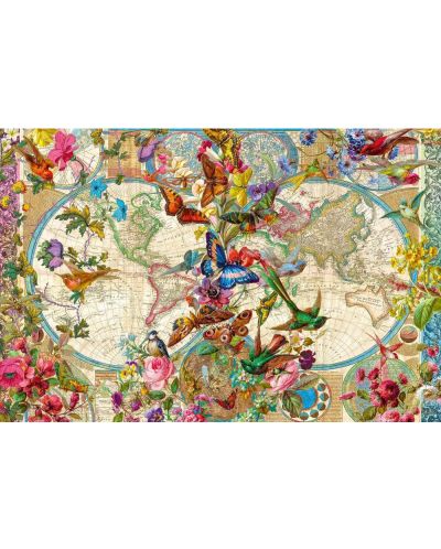 Пъзел Ravensburger от 3000 части - Карта на света на Флората и Фауната - 2
