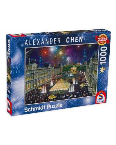 Пъзел Schmidt от 1000 части - Фойерверки над Лувъра, Александър Чен