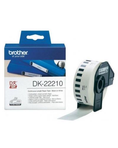 Хартиена лента Brother - DK-22210, за QL-500, 29mm, Black/White