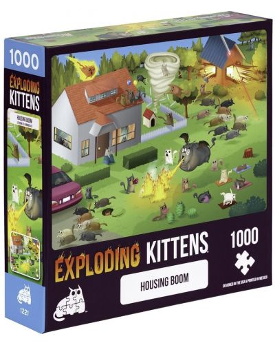 Пъзел Exploding Kittens от 1000 части - На двора - 1