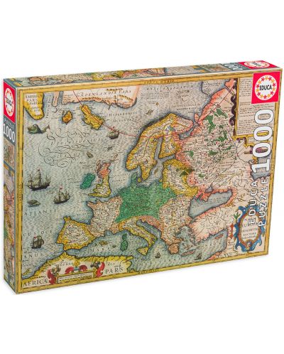 Пъзел Educa от 1000 части - Карта на Европа - 1