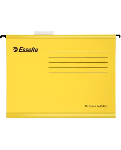 Папки за картотека Esselte Pendaflex - V образна, без машинка, жълта - 1