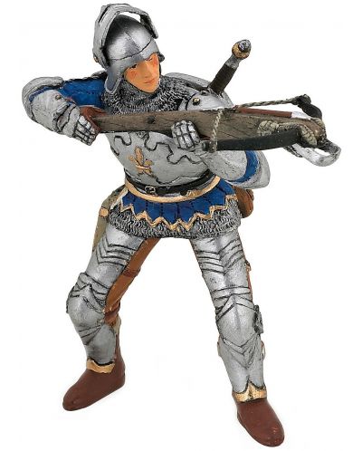 Фигурка Papo The Medieval Era – Стрелец с арбалет, със сини доспехи - 1