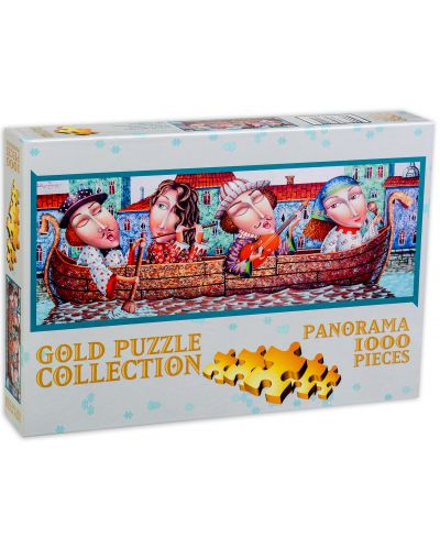 Панорамен пъзел Gold Puzzle от 1000 части - През Венеция - 2