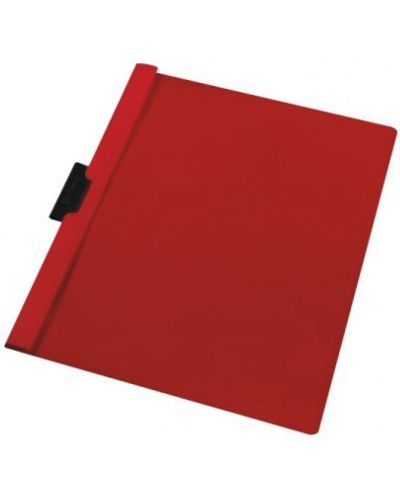 Папка с метален клипс Herlitz - За 30 листа, червена - 1
