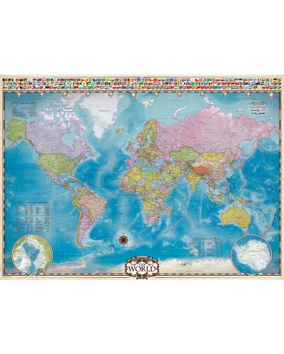 Пъзел Eurographics от 1000 части – Карта на света - 2