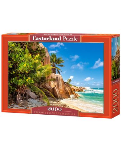 Пъзел Castorland от 2000 части - Райски плаж на Сейшелските острови - 1