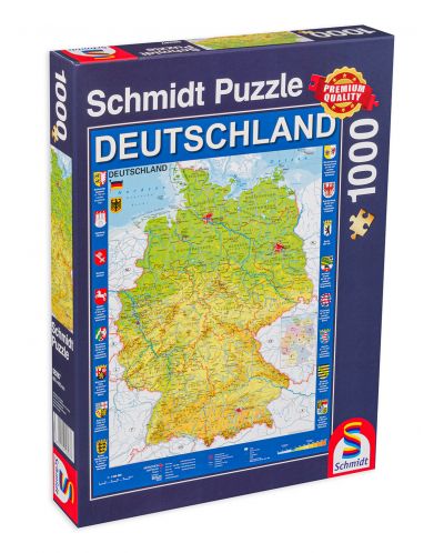 Пъзел Schmidt от 1000 части - Карта на Германия - 1