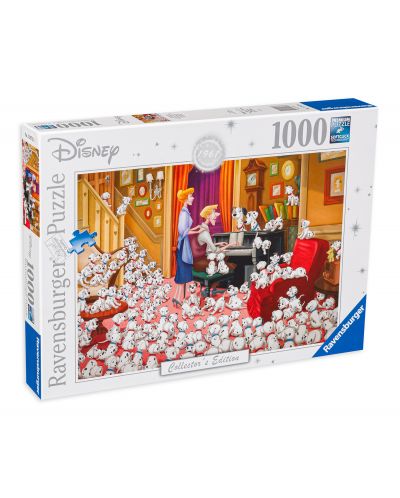 Пъзел Ravensburger от 1000 части - 101 далматинци пред пианото