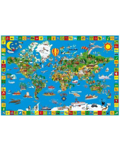 Пъзел Schmidt от 200 части - Карта на света - 2