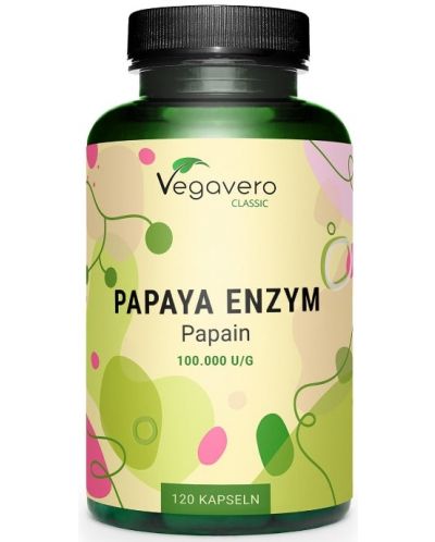 Papaya Enzym Papain, 120 капсули, Vegavero - 1
