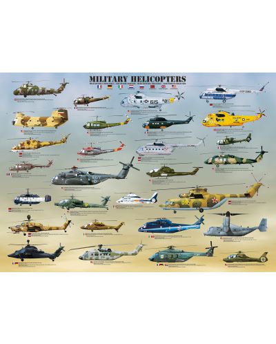 Пъзел Eurographics от 1000 части – Военни хеликоптери - 2