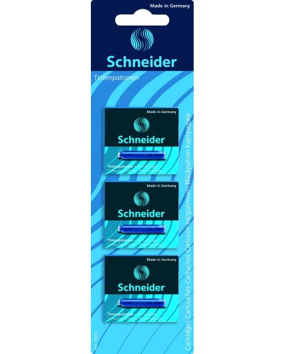 Патрончета за писалка Schneider - 18 броя, сини - 1