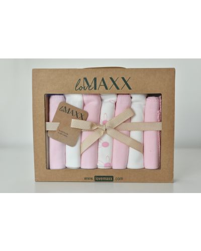 Памучни кърпи LoveMAXX - 7 броя, 20 х 20 cm, розови - 2