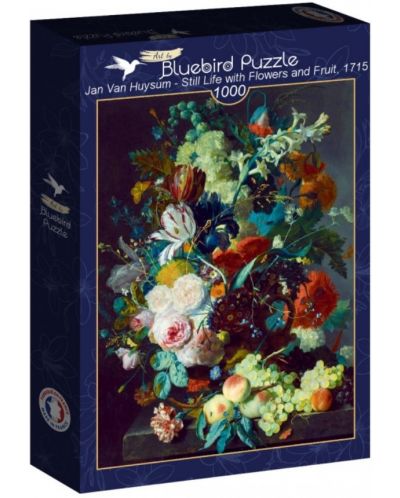 Пъзел Bluebird от 1000 части - Натюрморт с цветя и плодове, 1715 - 1