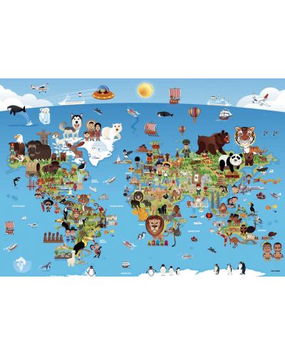 Пъзел Anatolian от 260 части - Карта на света с животни - 2