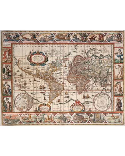 Пъзел Ravensburger от 2000 части - Древна карта на света от 1650 - 2