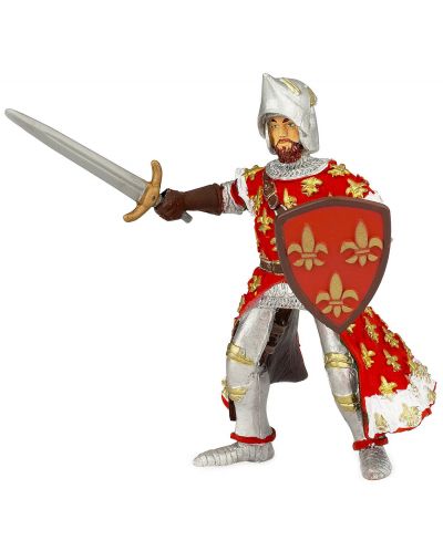 Фигурка Papo The Medieval Era – Принц Филип, с червени доспехи - 1