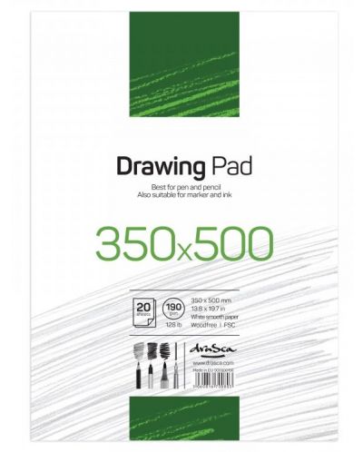 Пад за рисуване Drasca Drawing Pad - 20 листа, 35 х 50 cm - 1