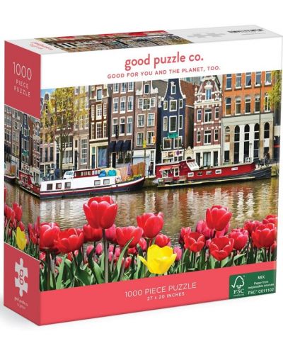 Пъзел Good Puzzle от 1000 части - Цветя в Амстердам - 1