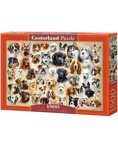 Пъзел Castorland от 1500 части - Колаж с кучета - 1