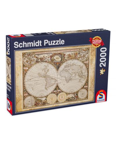 Пъзел Schmidt от 2000 части - Историческа карта на света - 1