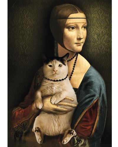 Пъзел Trefl от 1000 части - Дама с котка - 2