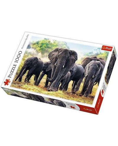 Пъзел Trefl от 1000 части - Африкански слонове - 2